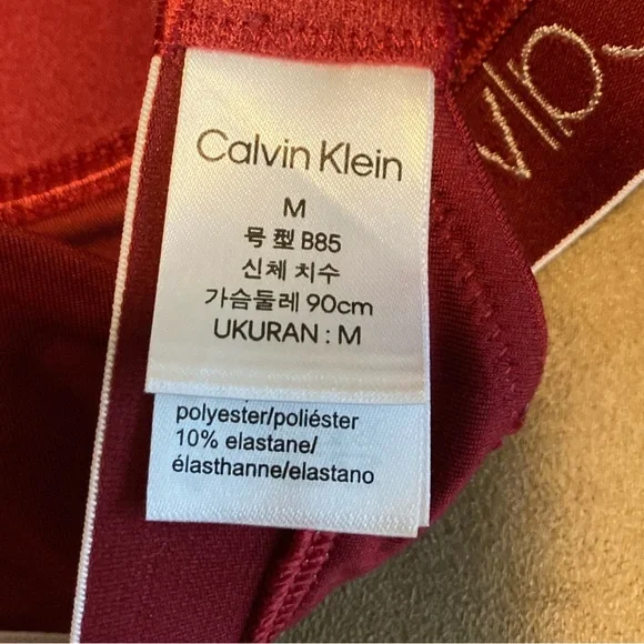 Calvin Klein Soft Padded Cup Bra in Deep Red w/ Logo Band. Available! - Picture 4 of 5